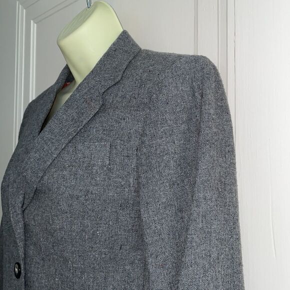 Vtg 70s/80s Rafaella by Ricky Freeman gray tweed blazer - Picture 3 of 9